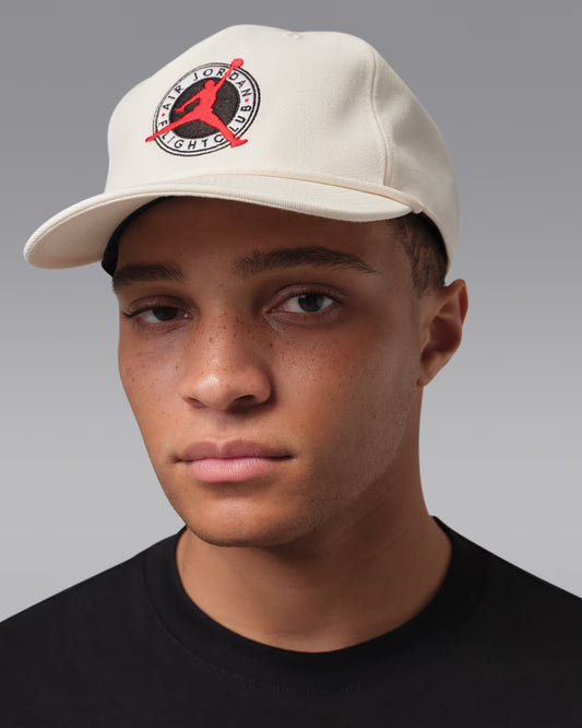 Jordan Flight Club Pro Unstructured Flat Bill Hat - White