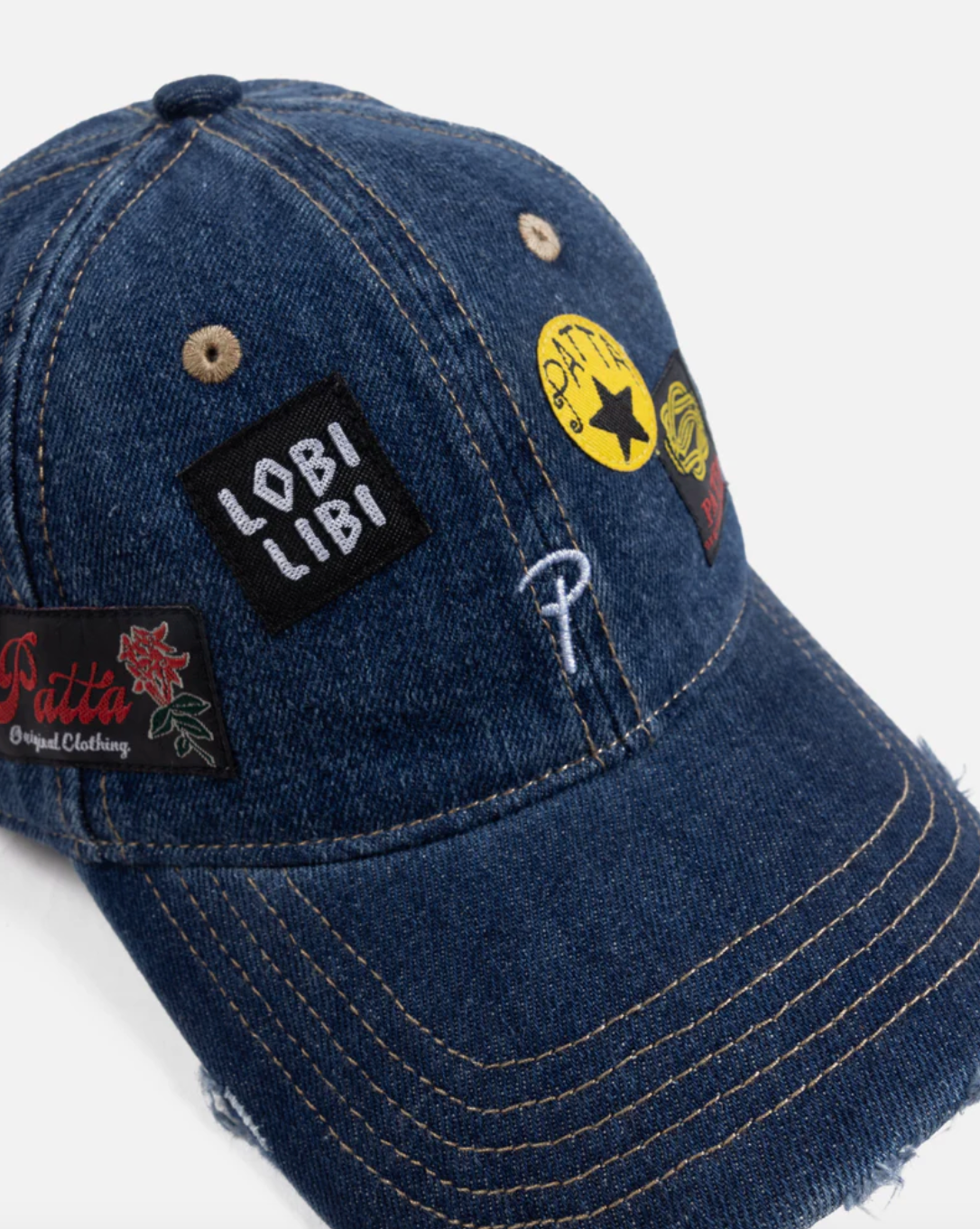 Patta Whole Lotta Labels Denim Cap "Light Denim Blue"