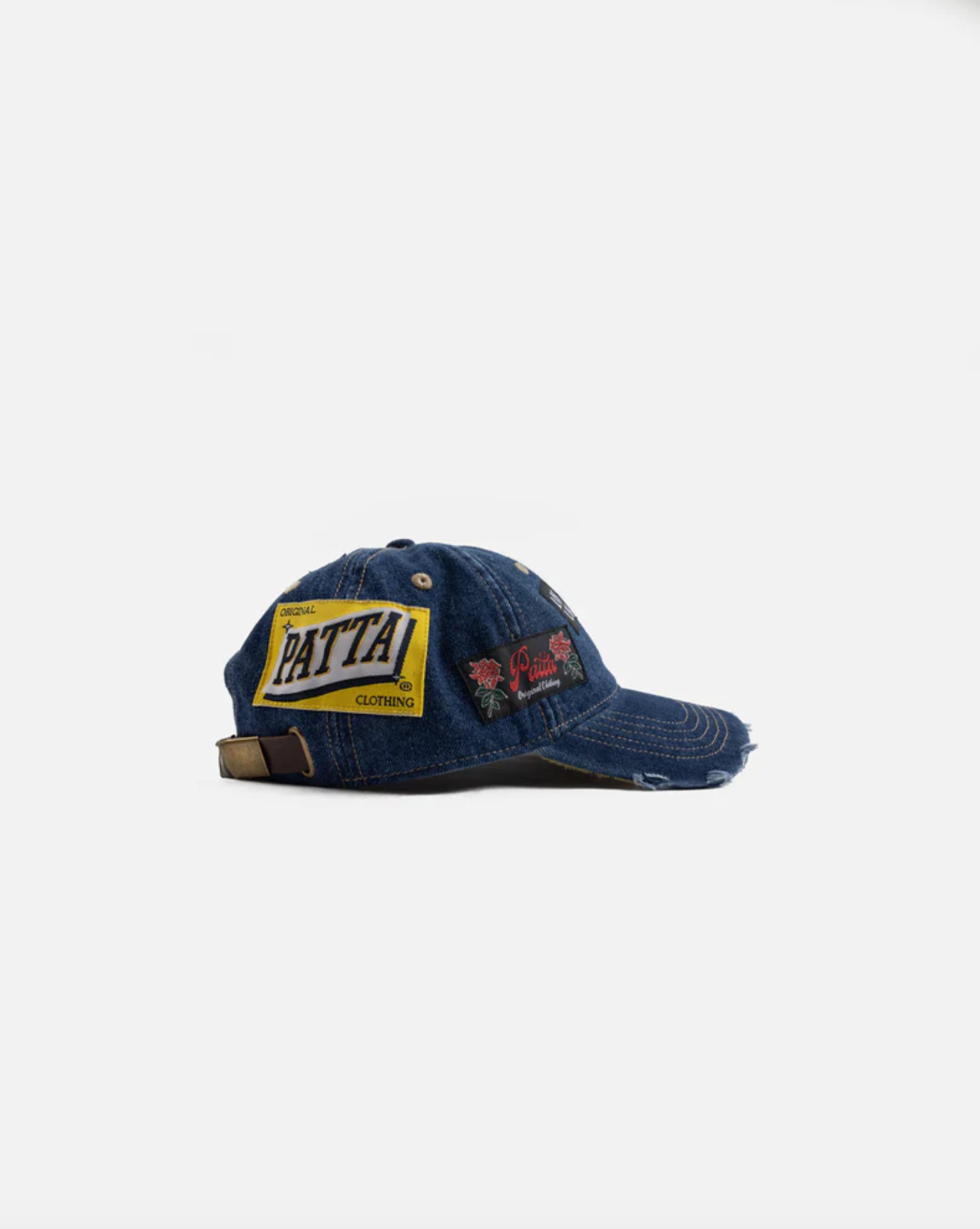 Patta Whole Lotta Labels Denim Cap "Light Denim Blue"