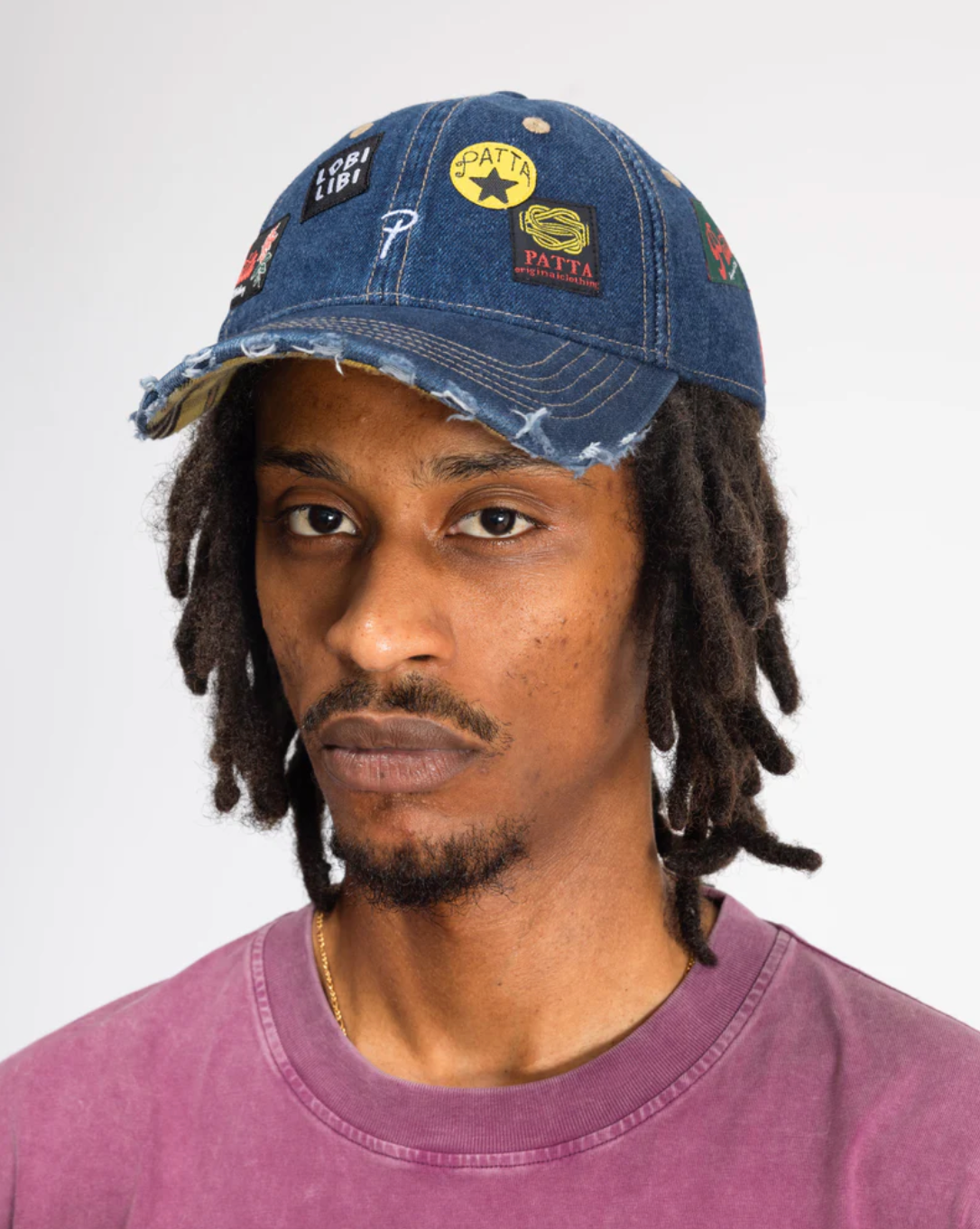 Patta Whole Lotta Labels Denim Cap "Light Denim Blue"