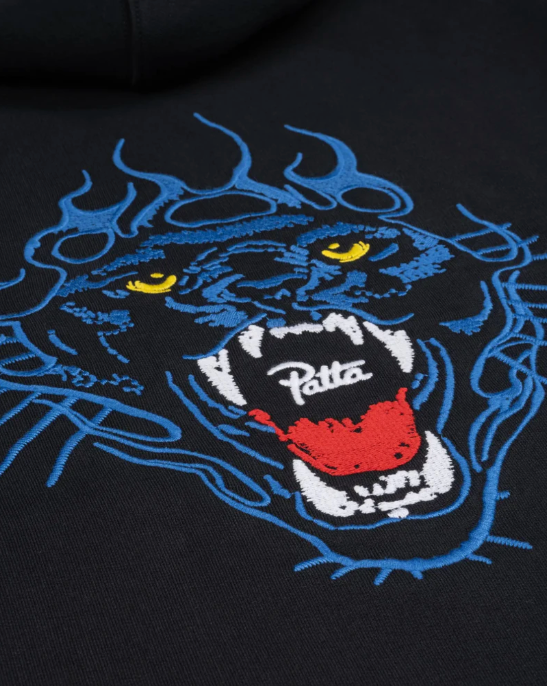 Patta Embroidered Fire Panther Hooded Sweater