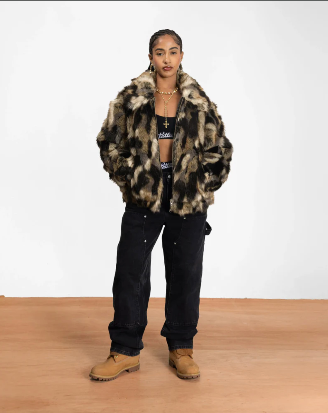Patta Faux Fur Patchwork Jacket "Multi"