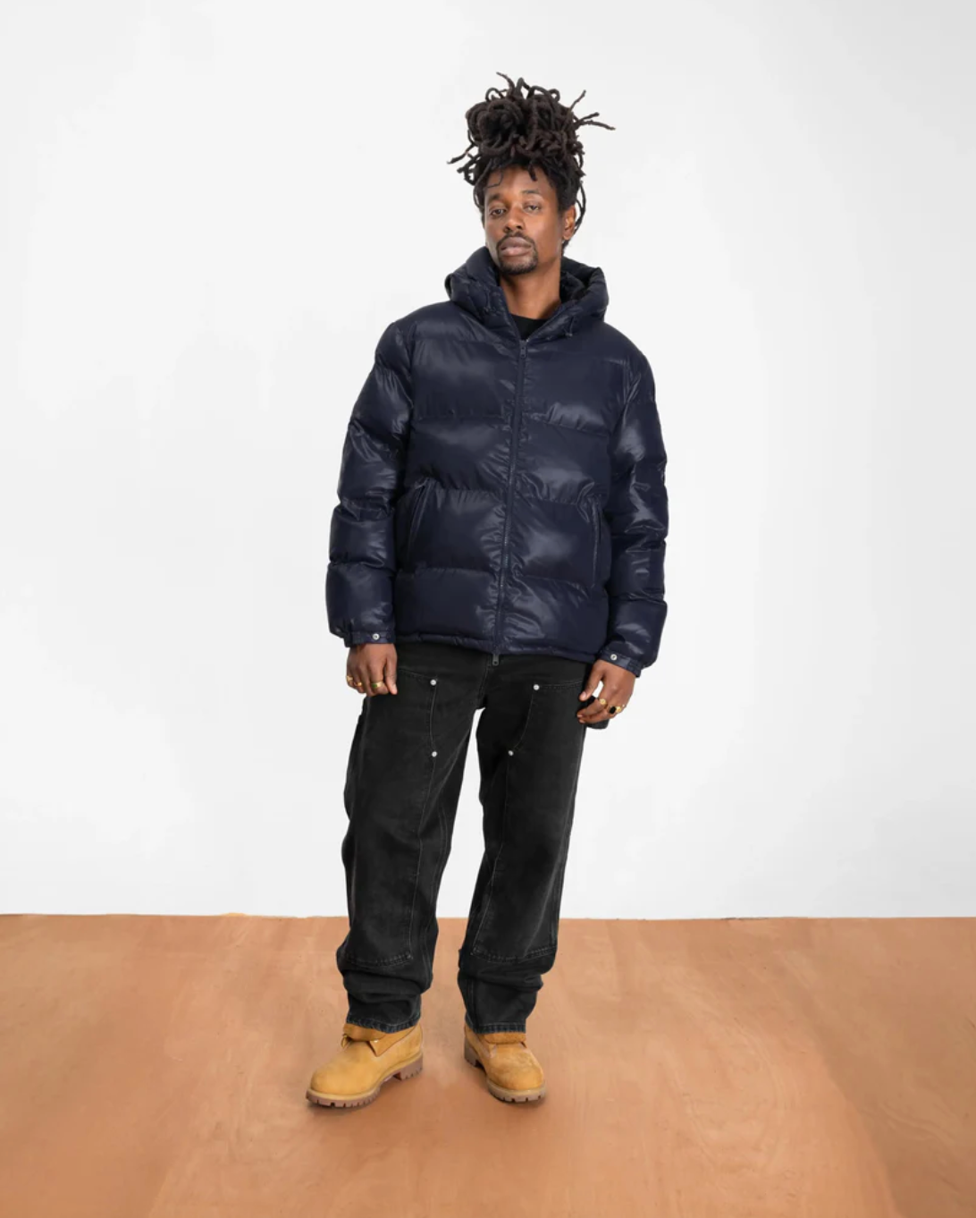 Patta Quilted Script Logo Puffer Jacket