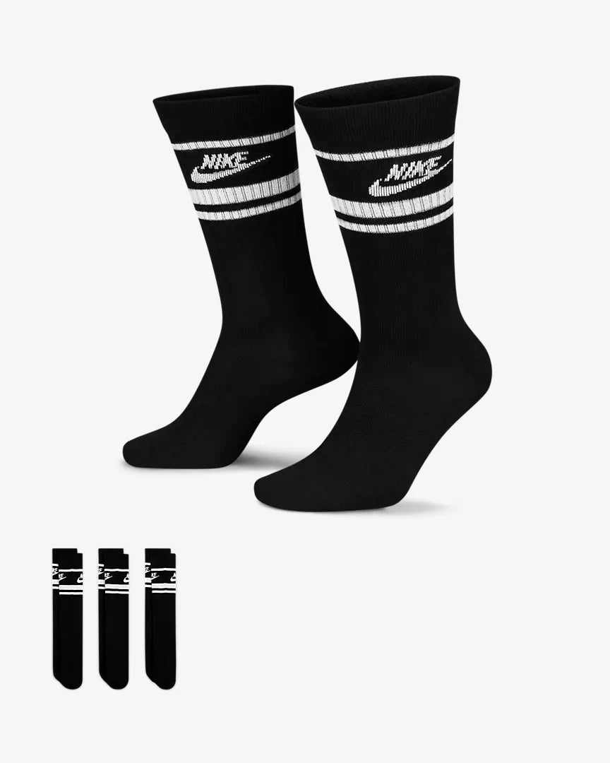 Nike Sportswear Everyday Essential Crew Socks ( 3 Pack) - Black