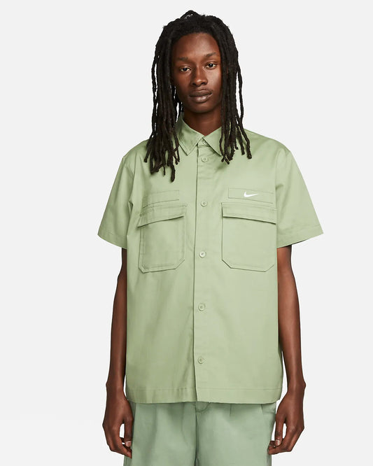 Nike Life Men's Woven Military Short-Sleeve Button